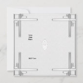 招待状アールデコ銀白色 招待状 (裏面)