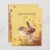 招待状ウォーターカラーハウスウォーレンバードバースデーパーティー 招待状 (正面/裏面)