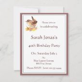 招待状ウォーターカラーハウスウォーレンバードバースデーパーティー 招待状 (裏面)