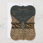 招待状エキゾチック金ゴールドブラックアニマルレザー数々の 招待状 (裏面)
