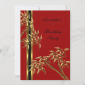 招待状エレガントな誕生日パーティーアジアの竹 招待状 (正面)