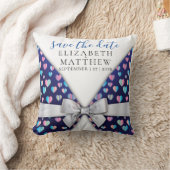 招待状エレガントの弓とハートの斑点 クッション (ブランケット)