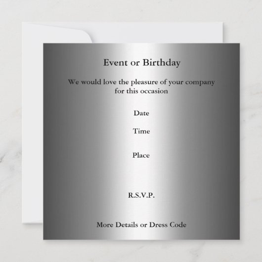 招待状エレガントアニマルゼブラシルバージュエルフローラ 招待状 (裏面)