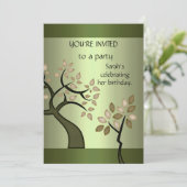 招待状エレガントアボカドツリーグリーンフローラ 招待状 (スタンド正面)