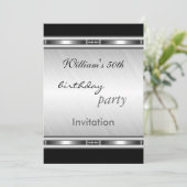 招待状エレガントシルバー50thバースデーパーティー 招待状 (スタンド正面)