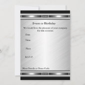 招待状エレガントシルバー50thバースデーパーティー 招待状 (裏面)