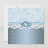 招待状エレガントブルーレースバースデーパーティー 招待状 (裏面)