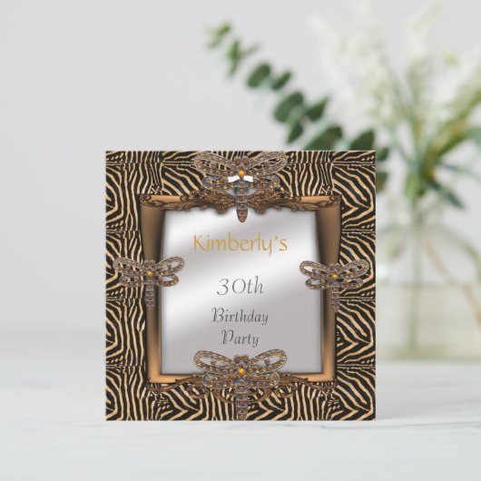 招待状エレガントブロンズ動物トンフライ宝石 招待状 (スタンド正面)