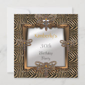 招待状エレガントブロンズ動物トンフライ宝石 招待状 (正面)