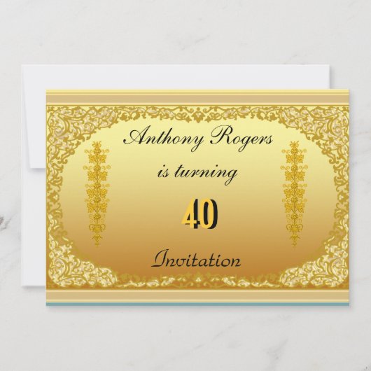 招待状エレガントメンズバースデーパーティー 招待状 (正面)