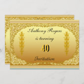 招待状エレガントメンズバースデーパーティー 招待状 (正面/裏面)