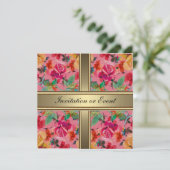 招待状エレガントヴィンテージ花ピンク 招待状 (スタンド正面)