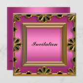 招待状エレガント婦人誕生会 招待状 (正面/裏面)