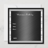 招待状エレガント白黒ジュエルダイヤモンド 招待状 (裏面)