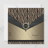 招待状エレガント第30期金属黒宝石動物2 招待状 (裏面)