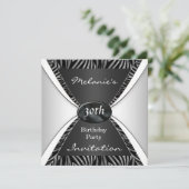 招待状エレガント誕生日30thゼブラ白黒 招待状 (スタンド正面)