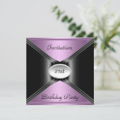 招待状エンベロープ任意の誕生日紫の色 招待状 (スタンド正面)