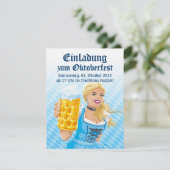 招待状オクトーバーフェストダーンドルウーマンビールスタイン 招待状 (スタンド正面)