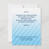 招待状オクトーバーフェストダーンドルウーマンビールスタイン 招待状 (裏面)