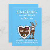 招待状オクトーバーフェストババリアンジンジャーブレッドハート 招待状 (正面/裏面)