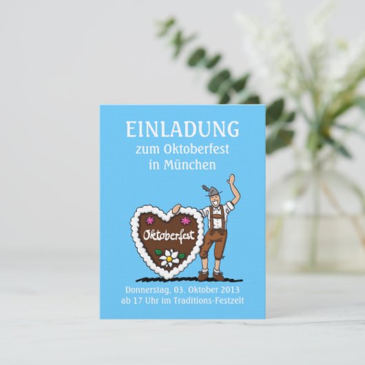 招待状オクトーバーフェストババリアンジンジャーブレッドハート 招待状 (スタンド正面)