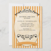 招待状オレンジヴィンテージのストライプのなブライダルシャワー 招待状 (裏面)