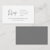 招待状オンラインRSVP、結婚のWebサイト、Dark Gray エンクロージャーカード (正面/裏面)