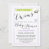 招待状カスタムは双子の赤ちゃんシャワーを持っている 招待状 (正面)