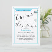 招待状カスタムは双子の赤ちゃんシャワーを持っている 招待状 (スタンド正面)