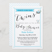 招待状カスタムは双子の赤ちゃんシャワーを持っている 招待状 (正面/裏面)