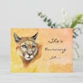 招待状カスタムエイジ誕生日パーティークーガーユーモア 招待状 (スタンド正面)