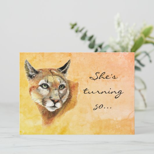 招待状カスタムエイジ誕生日パーティークーガーユーモア 招待状 (スタンド正面)