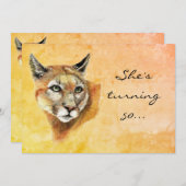 招待状カスタムエイジ誕生日パーティークーガーユーモア 招待状 (正面/裏面)