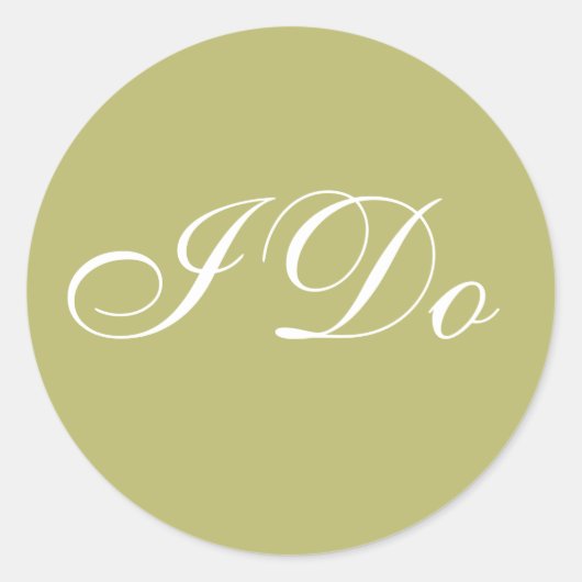 招待状カスタムオリーブグリーンIズ結婚ウズシール ラウンドシール (正面)
