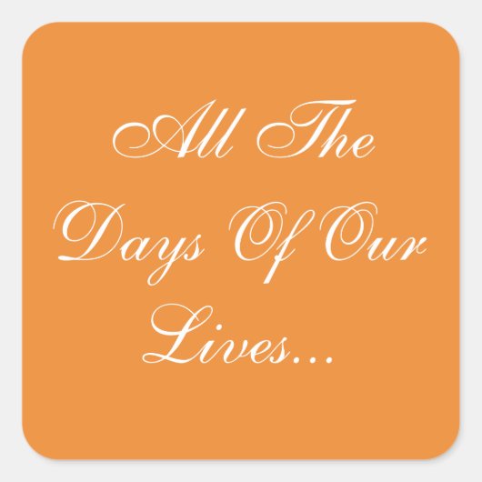 招待状カスタムカドミウムオレンジ スクエアシール (正面)