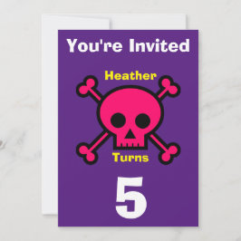 招待状カスタムスカル-誕生日追加の名前/年齢 招待状