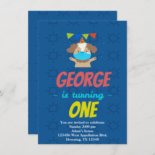 招待状カスタムドッグドギーマスクマンガ 招待状 (正面/裏面)