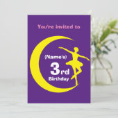 招待状カスタムバレリーナ3rd誕生日を追加した名前 招待状 (スタンド正面)