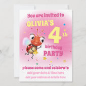 招待状カスタムパーティーの女の子4歳 招待状 (裏面)