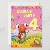 招待状カスタムパーティーの女の子4歳 招待状 (正面)