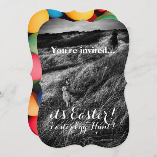 招待状カスタムパーティーイースターエッグ狩りブランチ 招待状 (正面/裏面)