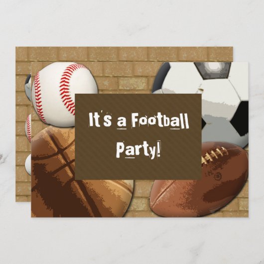 招待状カスタム、スポーツパーティー、誕生日、または任意…… 招待状 (正面/裏面)