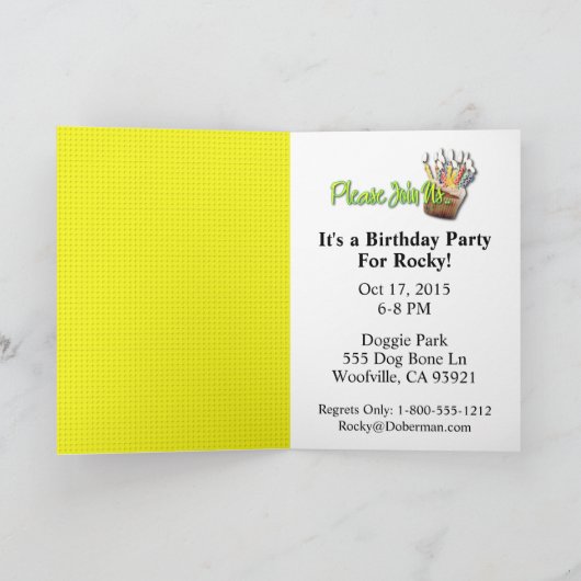 招待状カップケーキウエストハイランドテリア 招待状 (内部)