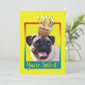 招待状カップケーキ – パグ 招待状 (スタンド正面)