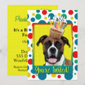 招待状カップケーキ-ボクサー-ヴィンディ 招待状 (正面/裏面)