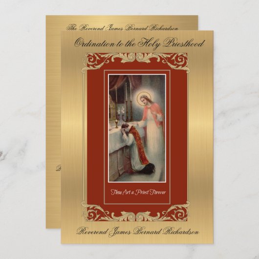 招待状カトリック聖職への戒律 招待状 (正面/裏面)