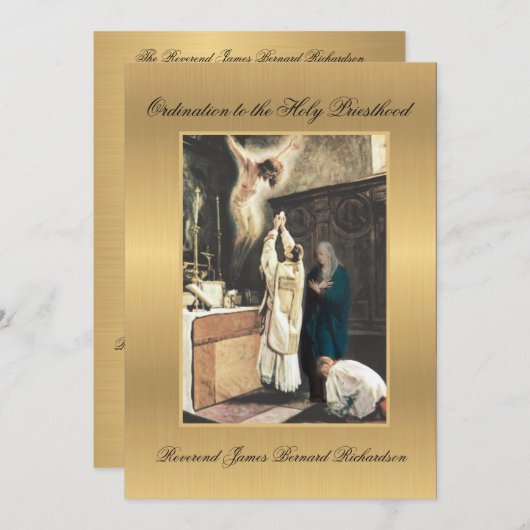 招待状カトリック聖職への戒律 招待状 (正面/裏面)