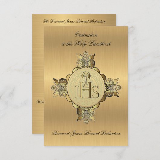 招待状カトリック聖職戒 招待状 (正面/裏面)