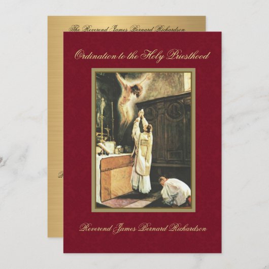 招待状カトリック聖職戒 招待状 (正面/裏面)