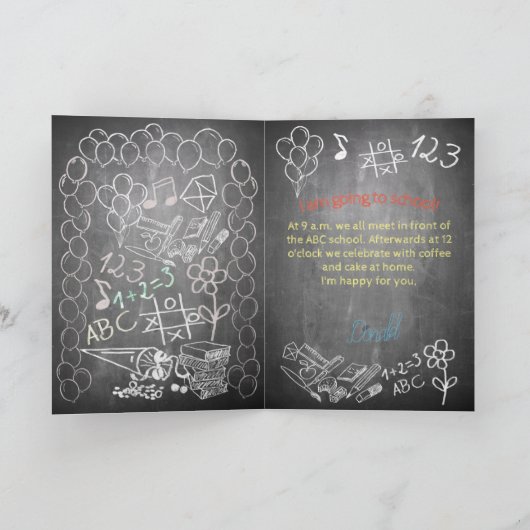 招待状カードからスクールボードへの登録 カード (内部)